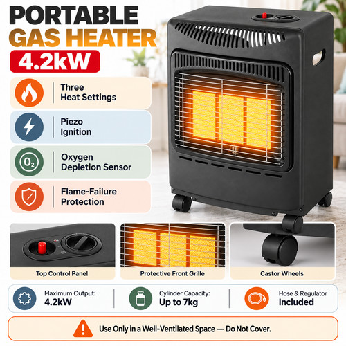 Gas heater portable 2kw - portable, 4.2kw